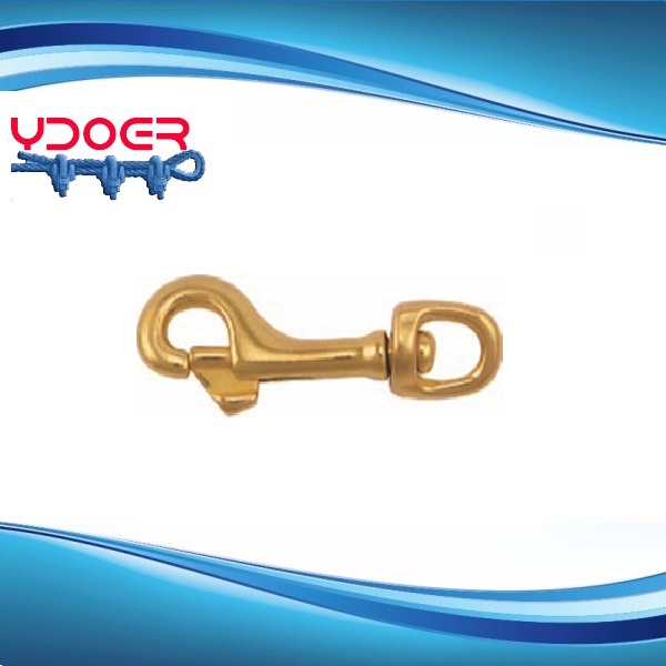 Solid Brass Snap Hook with Swivel Eye