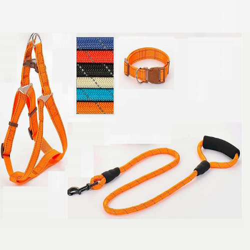 YDL 109 Refiective Nylon Rope Leash,Harness&Collar