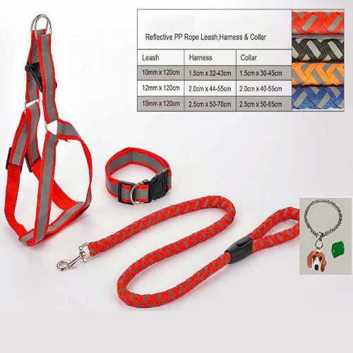 YDL 112 Reflective PP Rope Leash,Harness & Collar